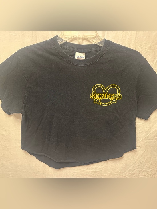 Gildan Tops - Seinfeld New York Crew Graphic Crop Top Small Black Gildan Upcycled TV Show Tee